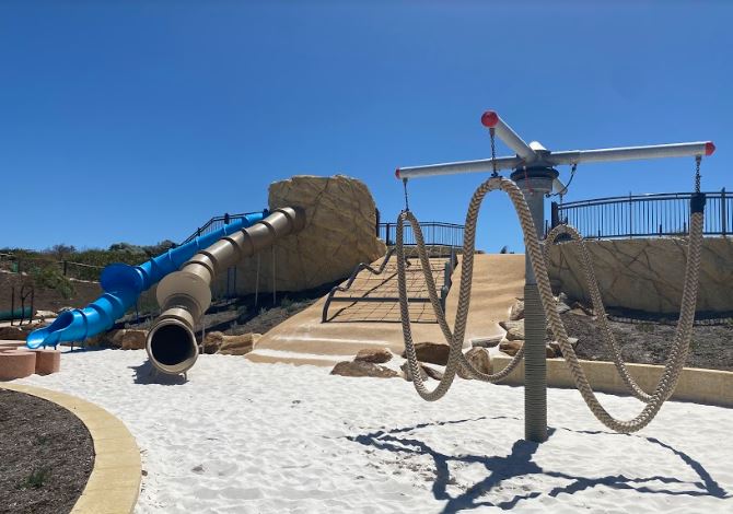 Play alongside the ocean at the Capricorn Beach Playground in Yanchep